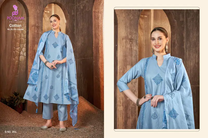 Cotton By Poonam Anarkali Cotton A line Kurti Bottom With Dupatta Orders In India